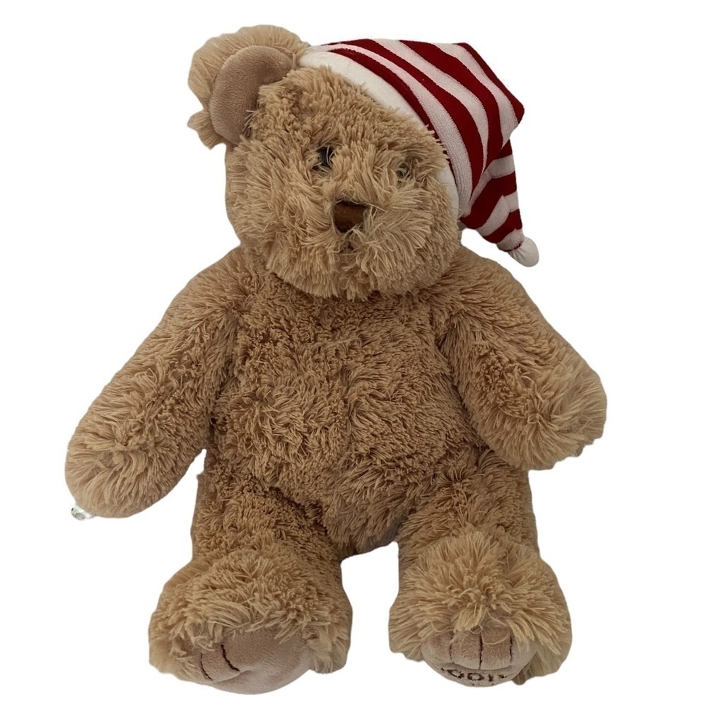 GUND Vintage Godiva 2008 Plush Bear w/ Red & White Stripe Cap Rare!